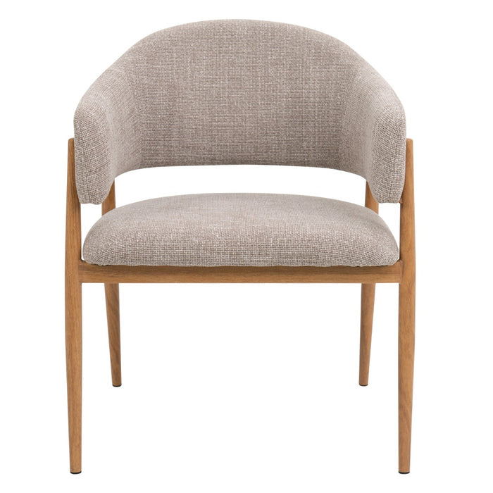 DÉJA Living - Eetkamerstoel Taupe|Naturel - Dénia - Set van 2