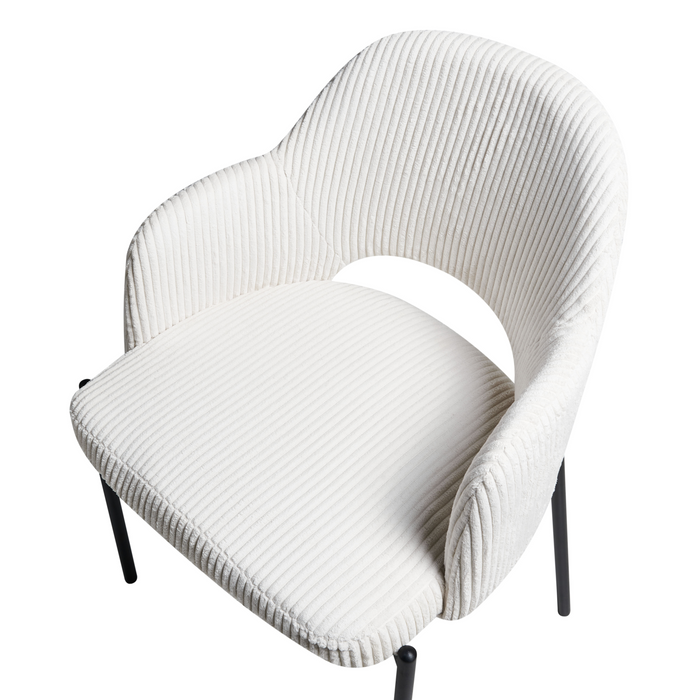 Beliani - RATON - Eetkamerstoel set van 2 - Gebroken wit - Corduroy