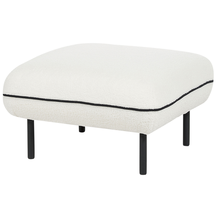 Beliani - TONSBERG - Driezitsbank met ottomaan - Wit - Bouclé