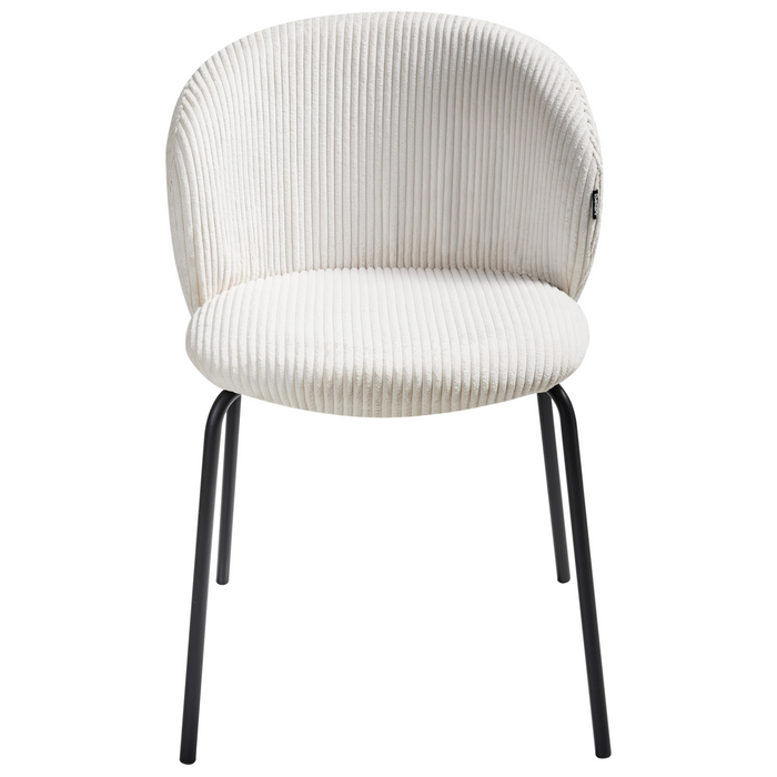Beliani - MILES - Eetkamerstoel set van 2 - Gebroken wit - Corduroy