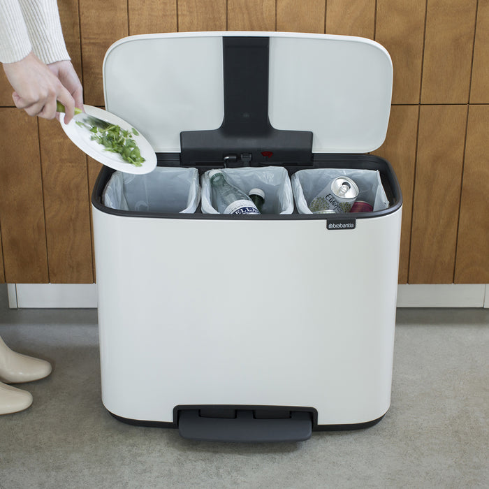 Brabantia Bo Pedaalemmer 3 x 11 L  - Wit