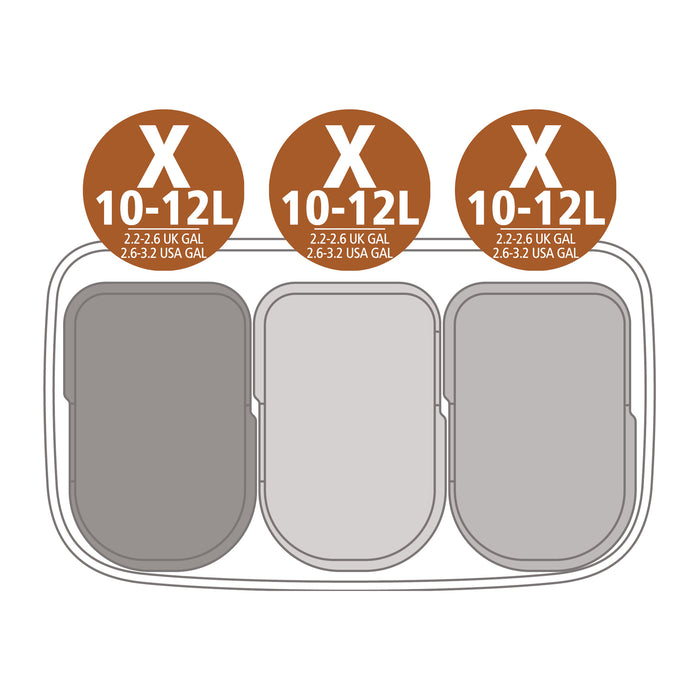 Brabantia Bo Pedaalemmer 3 x 11 L  - Wit