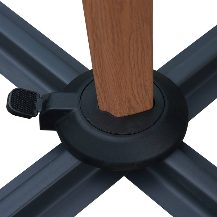 sweeek - Rechthoekige parasol 3x4m, mast met houtlook