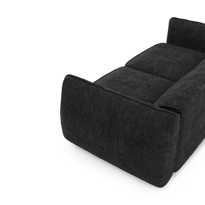 4-zitsbank in donker antraciet geweven fluweel