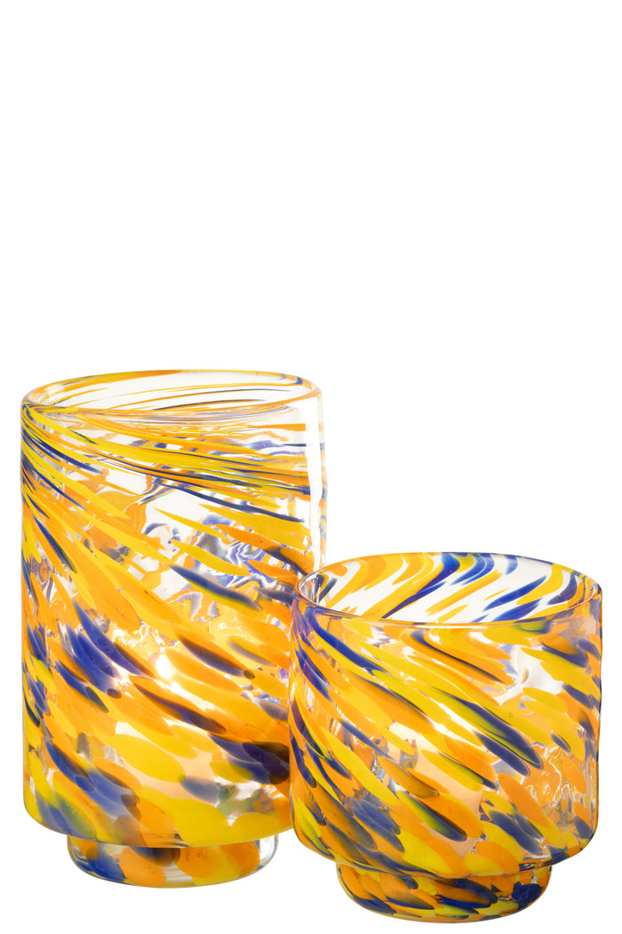 J-Line vaas Arun - glas - mix - large - Ø 15 cm