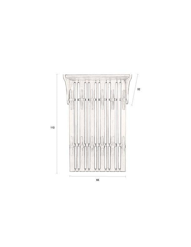 Dutchbone Jakub Wandkapstok met Plank Hout Walnoot Bruin