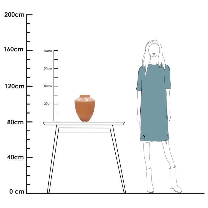 Vase The World - Tugela M pastel peach vaas Ø28 x H36 cm