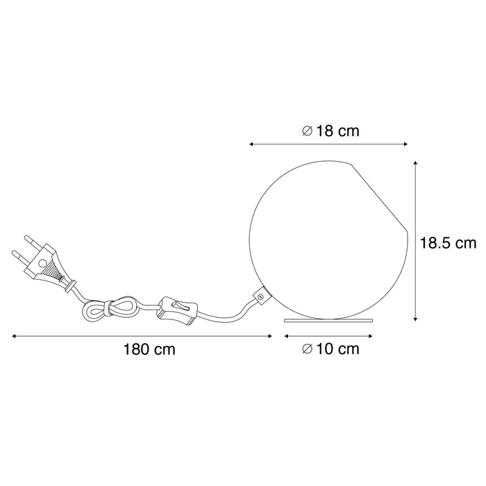 QAZQA Retro tafellamp blauw met glas - Mabel