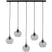 Light&living Hanglamp 5L 104x20x120 cm RAKEL mat zwart+helder