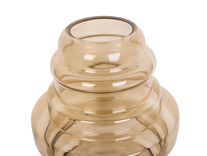 present time - Vase Distinct glass sand brown large