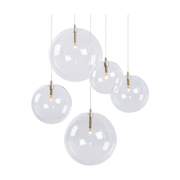 Atmooz Hanglamp Woonkamer Zwart Camau 5 Antique Brass