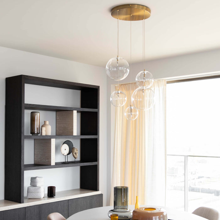 Atmooz Hanglamp Woonkamer Zwart Camau 5 Antique Brass