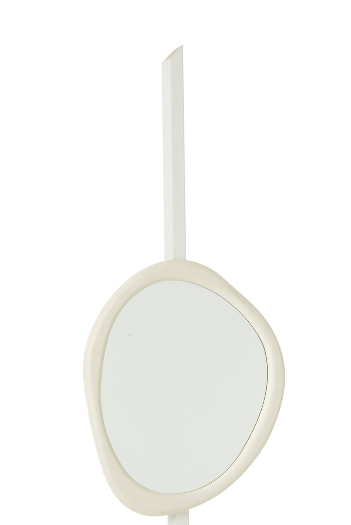 J-Line spiegel Moderna - hout|glas - wit - small - Ø 60 cm