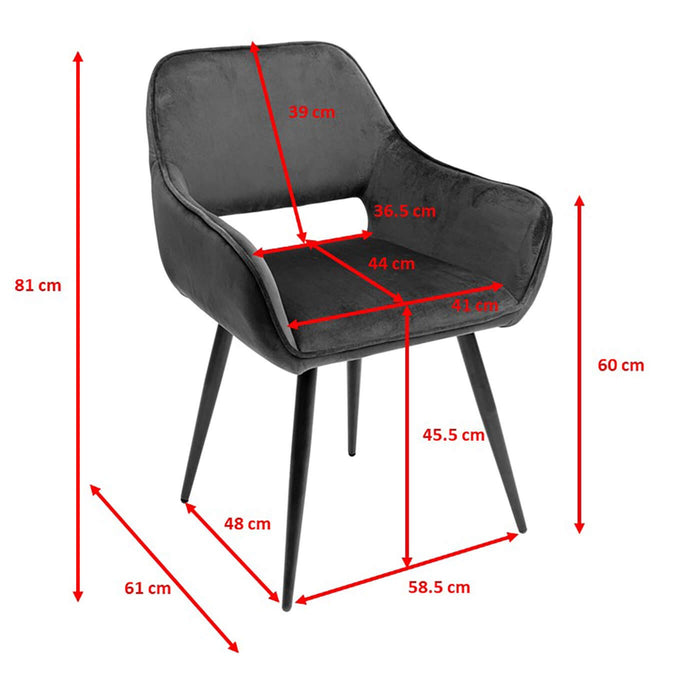 Stoel met armleuningen San Francisco grijs Kare Design