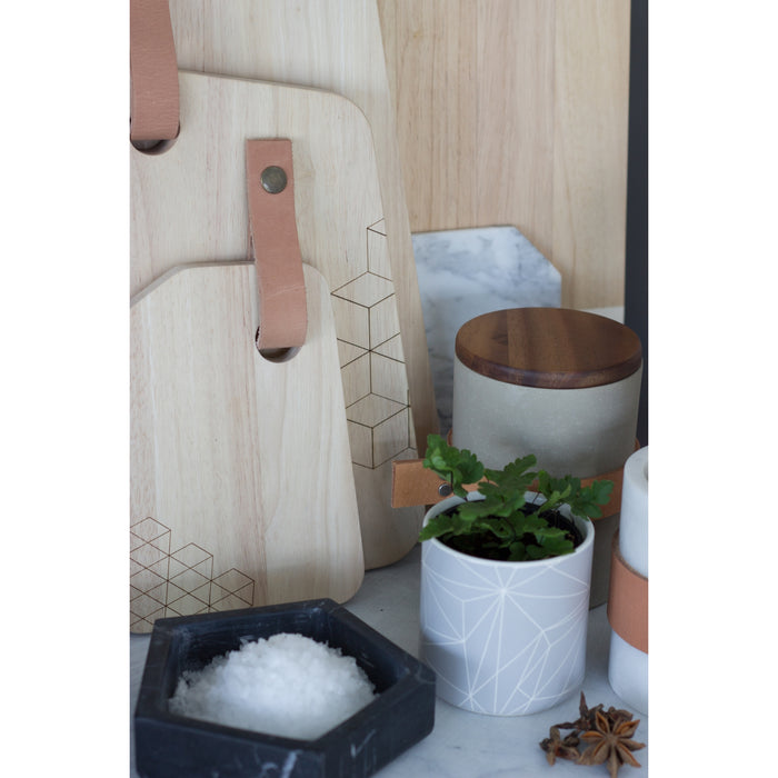 TAK Design - Snijplank Organic - Rubberhout met Leer - L - TAK Design