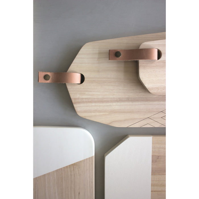 TAK Design - Snijplank Organic - Rubberhout met Leer - L - TAK Design