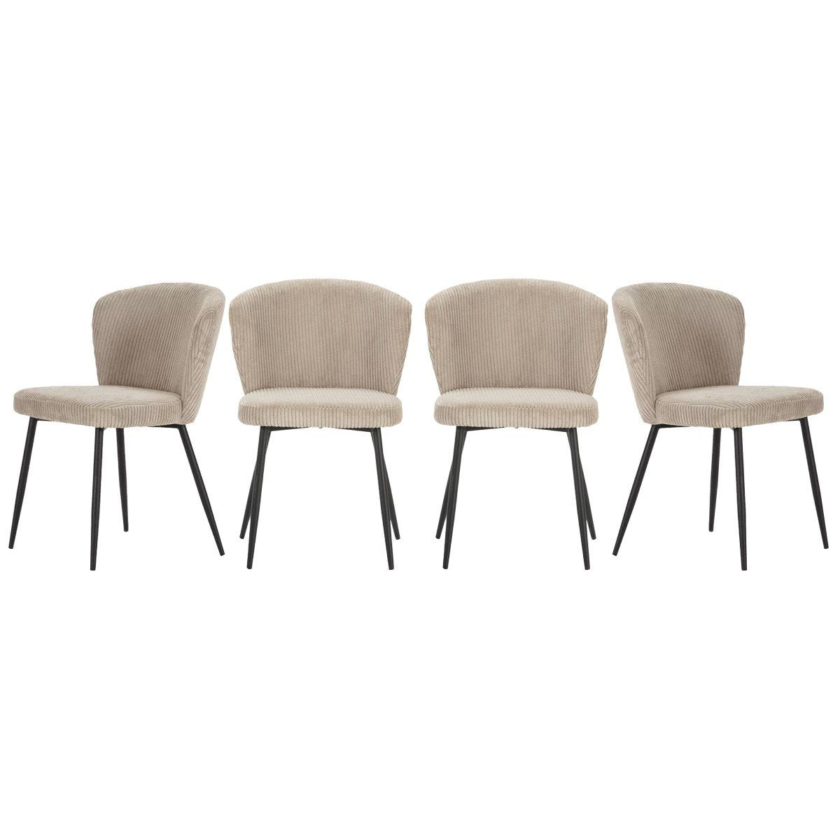 Calicosy - Set 4 stoelen MEGAN - L47 cm - Geribbelde fluweel