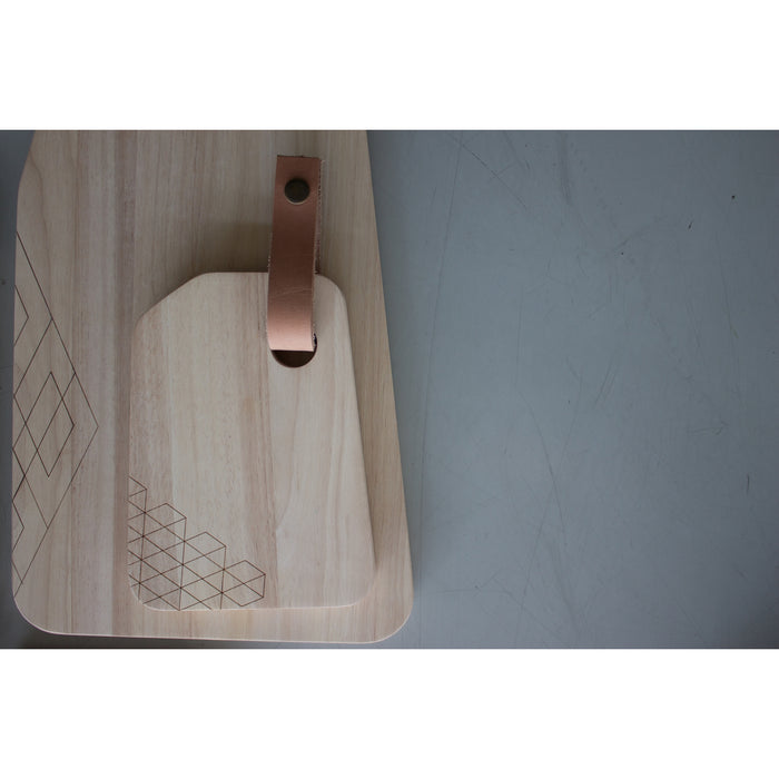 TAK Design - Snijplank Organic - Rubberhout met Leer - L - TAK Design