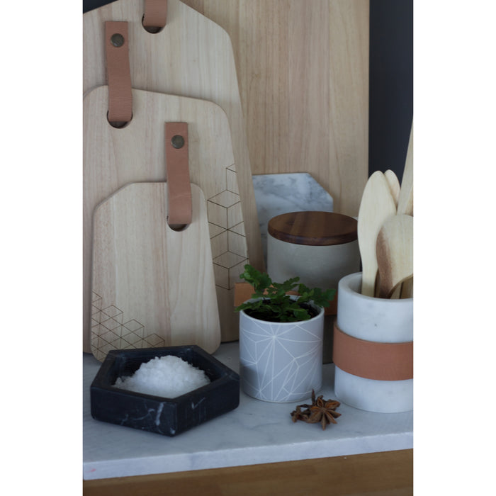 TAK Design - Snijplank Organic - Rubberhout met Leer - L - TAK Design