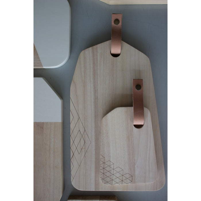 TAK Design - Snijplank Organic - Rubberhout met Leer - L - TAK Design