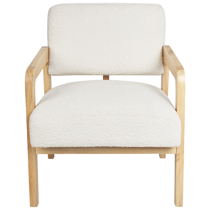 Beliani - HJO - Fauteuil - Gebroken wit - Bouclé