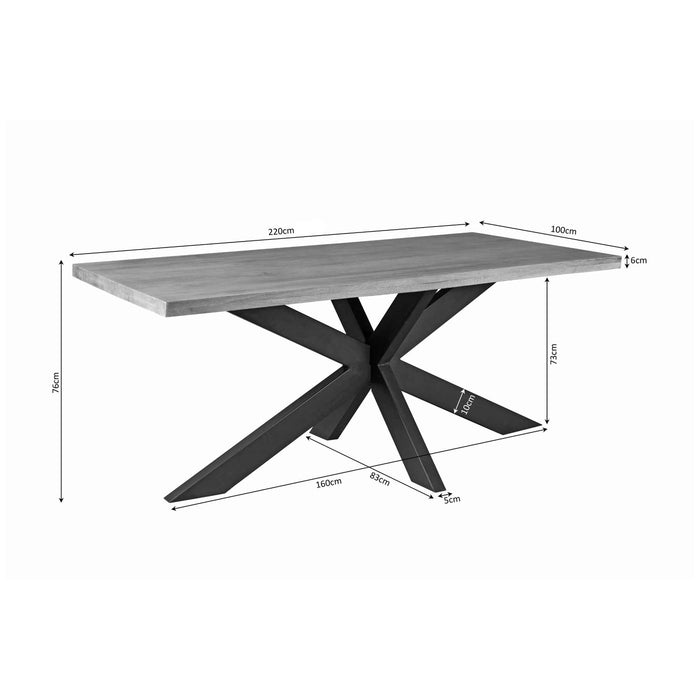 Starfurn Eetkamertafel Denver | Rechthoek matrixpoot | 220 cm