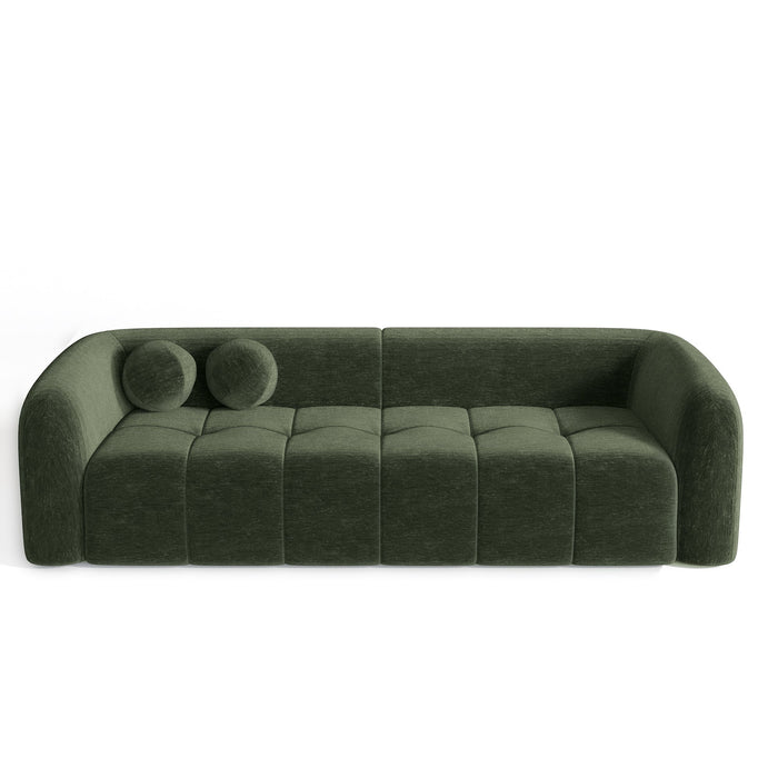 3-zitsbank in kakigroen fluweel