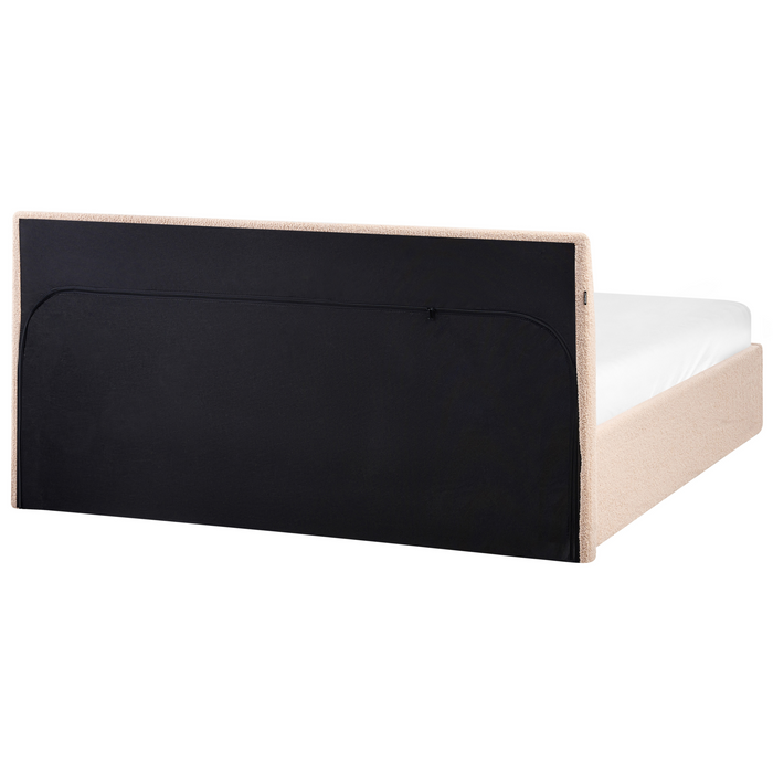Beliani - ORBEY - Bed met opbergruimte - Beige - 160 x 200 cm - Bouclé