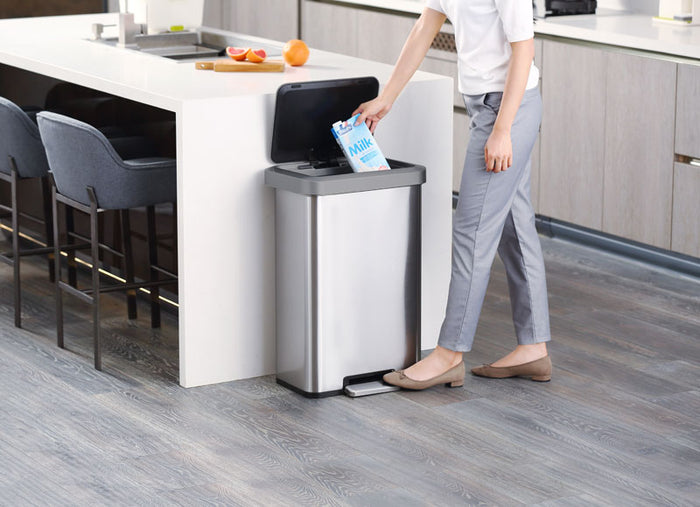 EKO Pedaalemmer Cozy 45 L matzilverkleurig