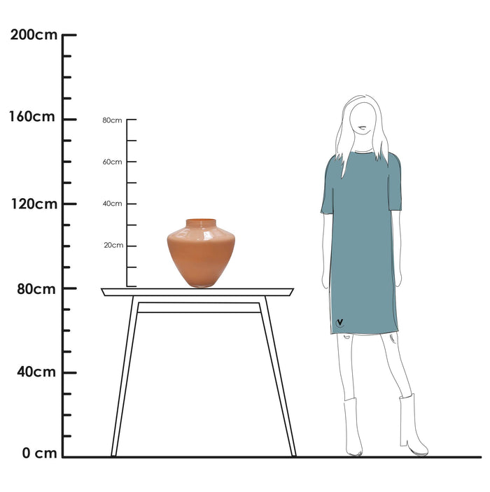 Vase The World - Kagera pastel peach vaas Ø33 x H32 cm