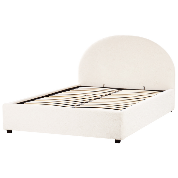 Beliani-VAUCLUSE-Bed met opbergruimte-Gebroken wit-140 x 200 cm-Bouclé