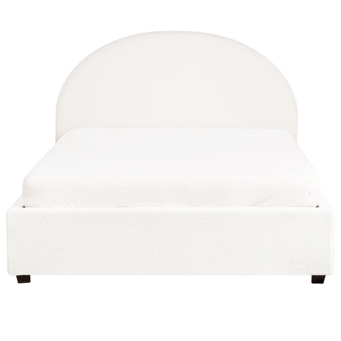 Beliani-VAUCLUSE-Bed met opbergruimte-Gebroken wit-140 x 200 cm-Bouclé