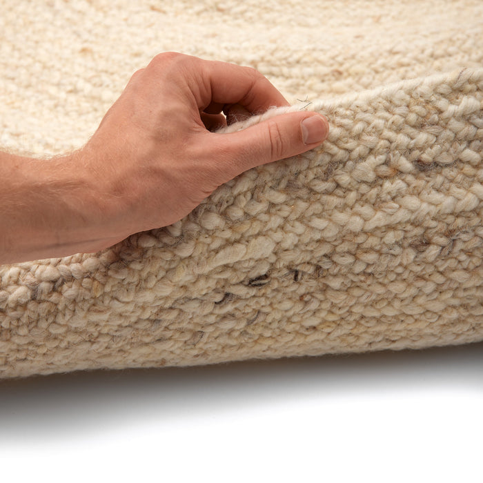 Mrcarpet Rond wollen vloerkleed labyrint beige|ivoor 160 rond