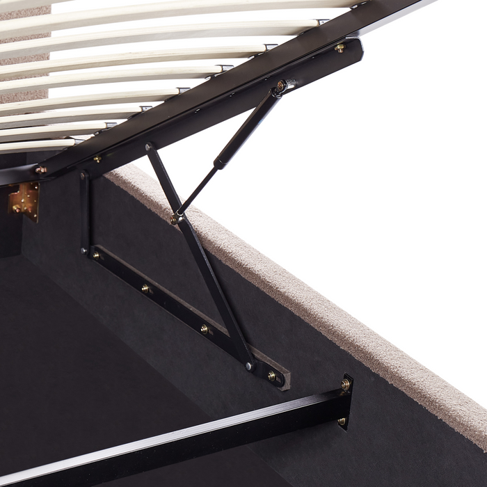 Beliani-VAUCLUSE-Bed met opbergruimte-Taupe-180 x 200 cm-Bouclé