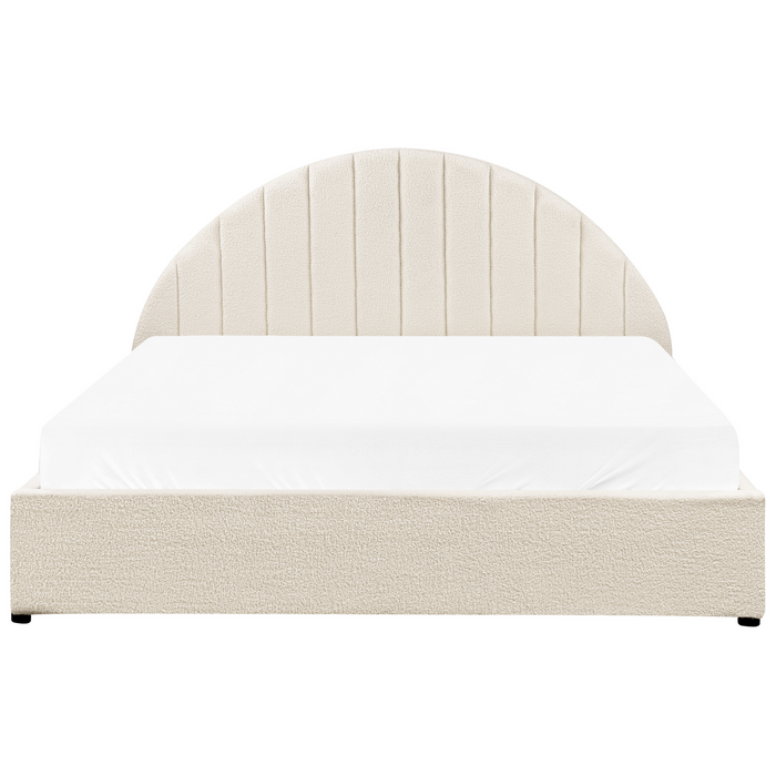Beliani-CHADENET-Tweepersoonsbed-Gebroken wit-160 x 200 cm-Bouclé