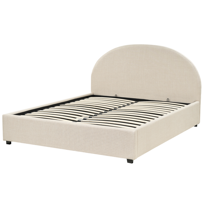 Beliani-VAUCLUSE-Bed met opbergruimte-Beige-160x200 cm-Polyester