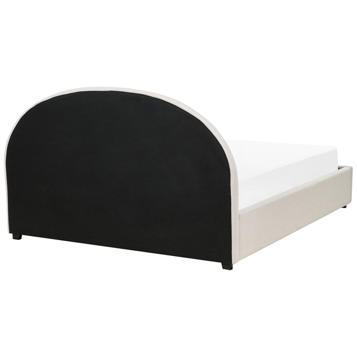 Beliani-VAUCLUSE-Bed met opbergruimte-Lichtbeige-180x200 cm-Polyester