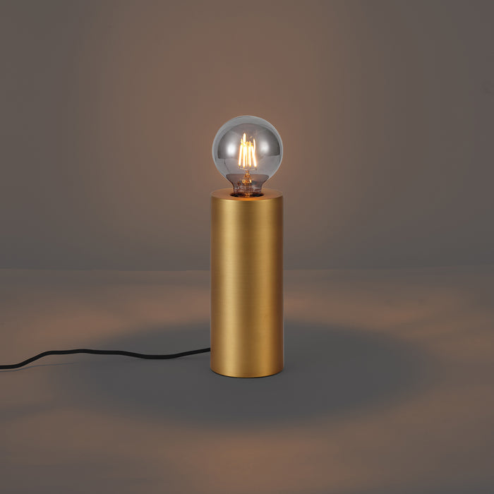 QAZQA Moderne tafellamp messing 24cm - Cylinder