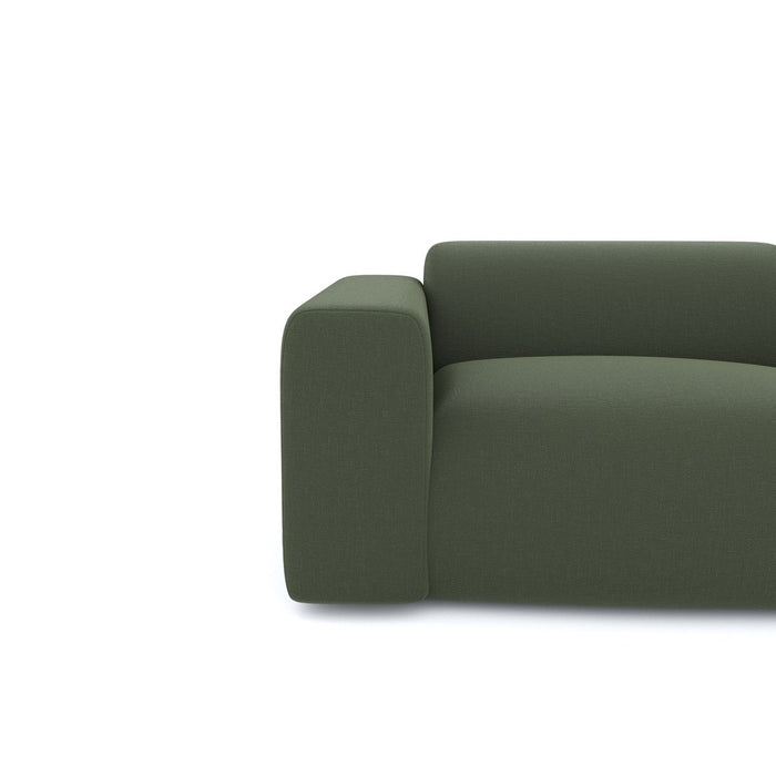 4-zitsbank in olijfgroene geweven stof 240cm