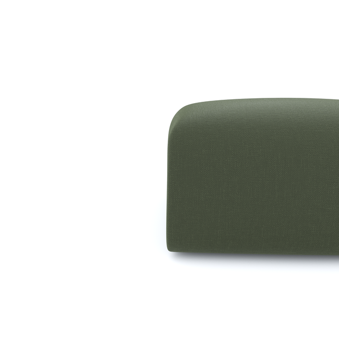 Olijfgroene geweven poef