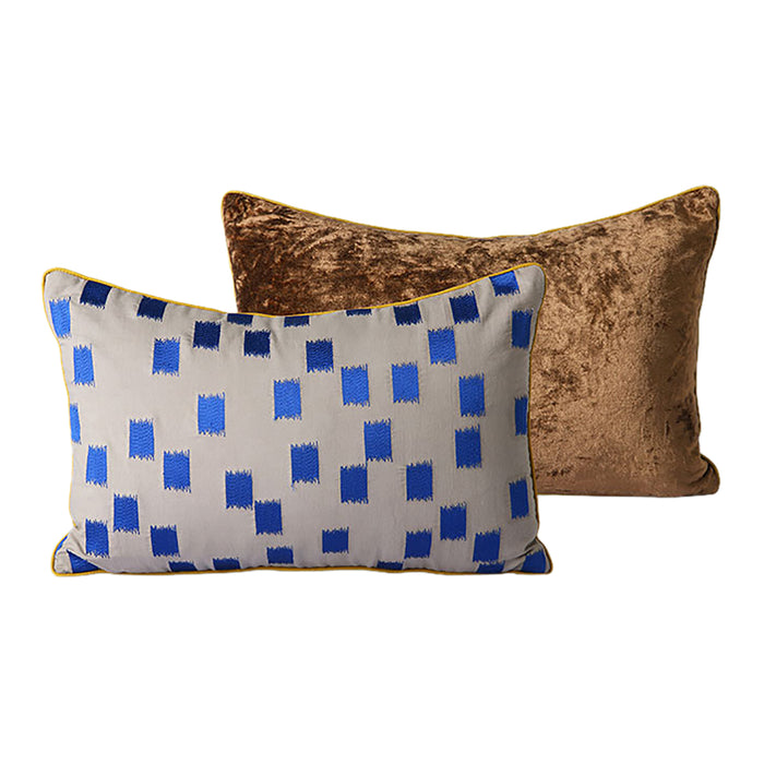 HKliving Sierkussen - Blauw /Bruin