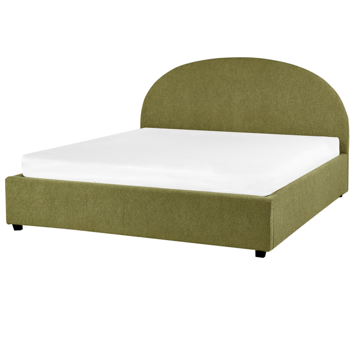 Beliani-VAUCLUSE-Bed met opbergruimte-Lichtgroen-160 x 200 cm-Bouclé