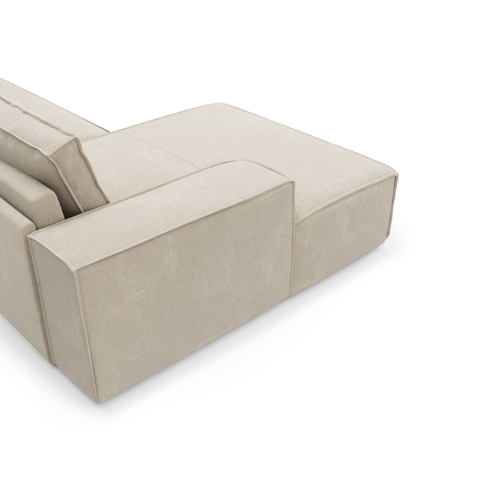 Slaapbank linkerhoek crème fluwelen matras 140cm