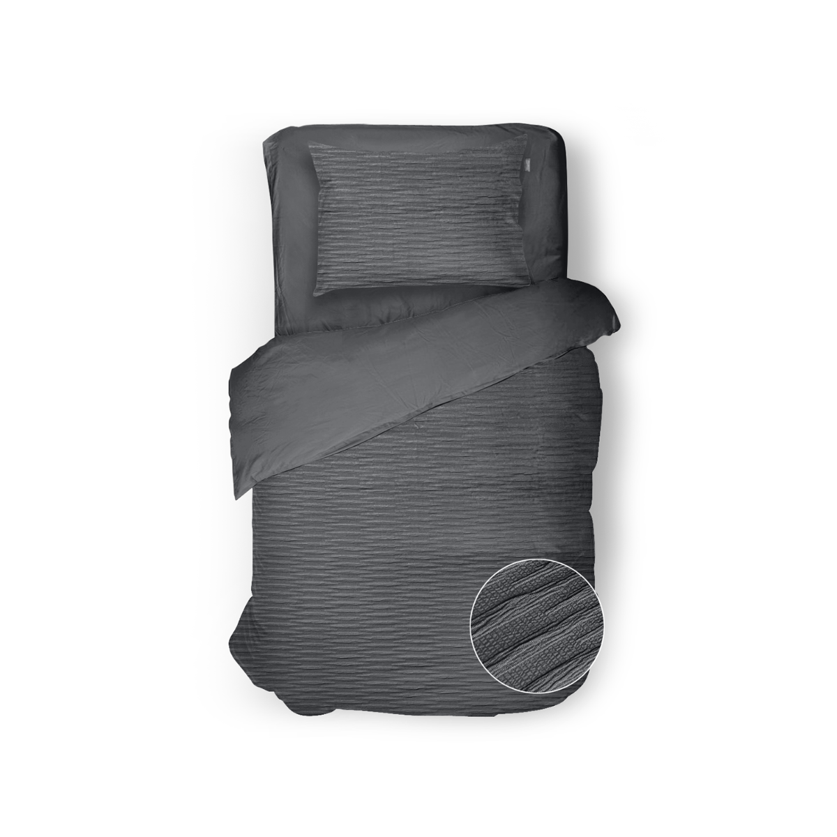 Eleganzzz Dekbedovertrek Micropercal Serenity Flow - dark grey