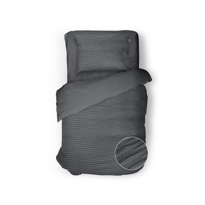 Eleganzzz Dekbedovertrek Micropercal Serenity Flow - dark grey
