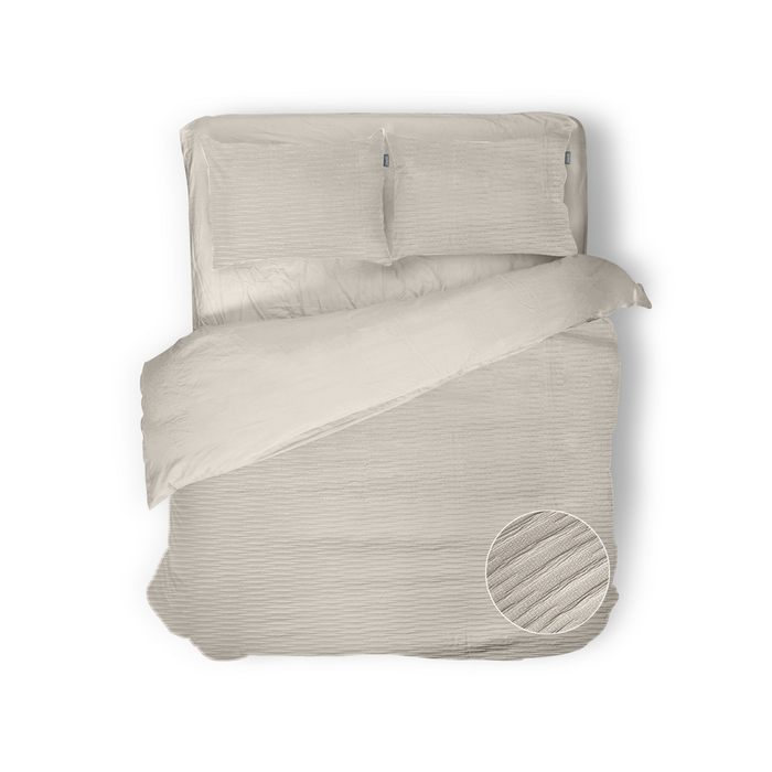 Eleganzzz Dekbedovertrek Micropercal Serenity Flow - sandy beige