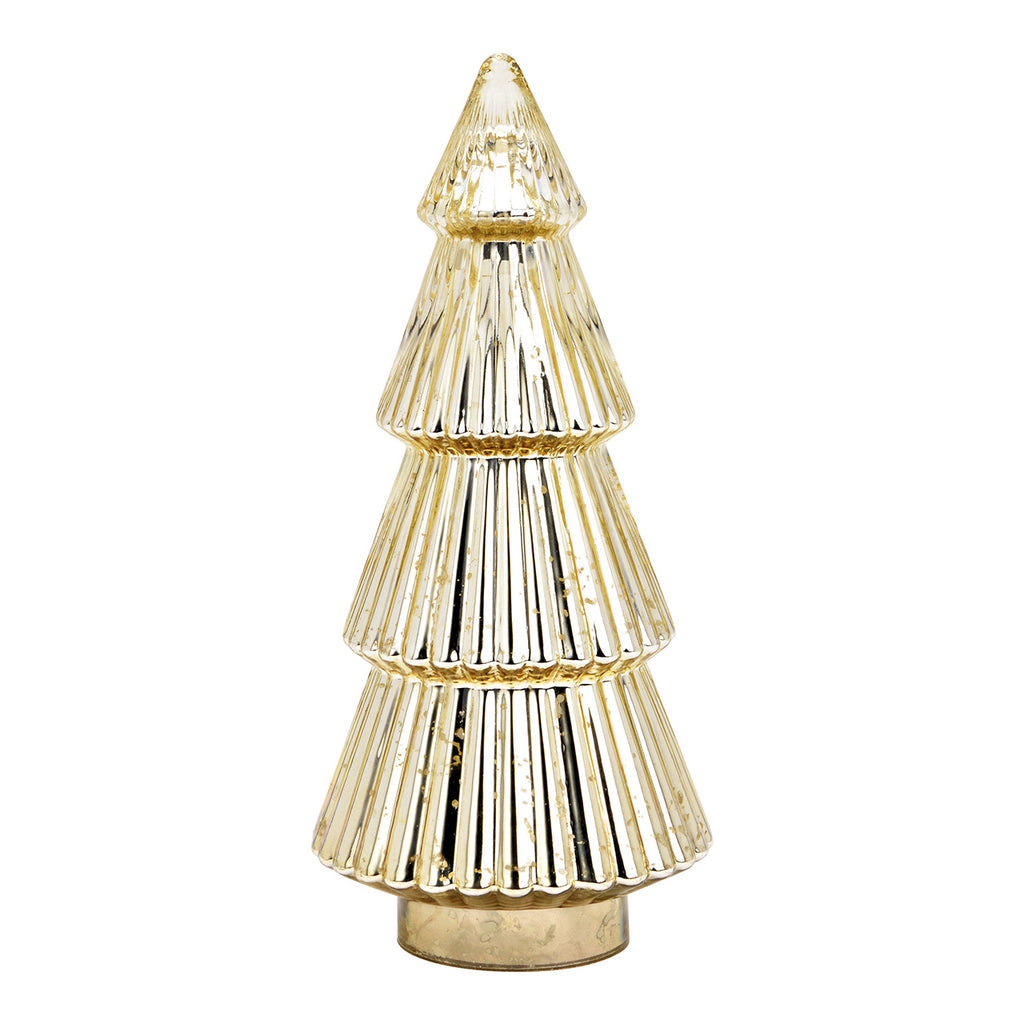 SVJ Kerstversiering Kerstboom - 17x17x38 cm - Glas - Champagne