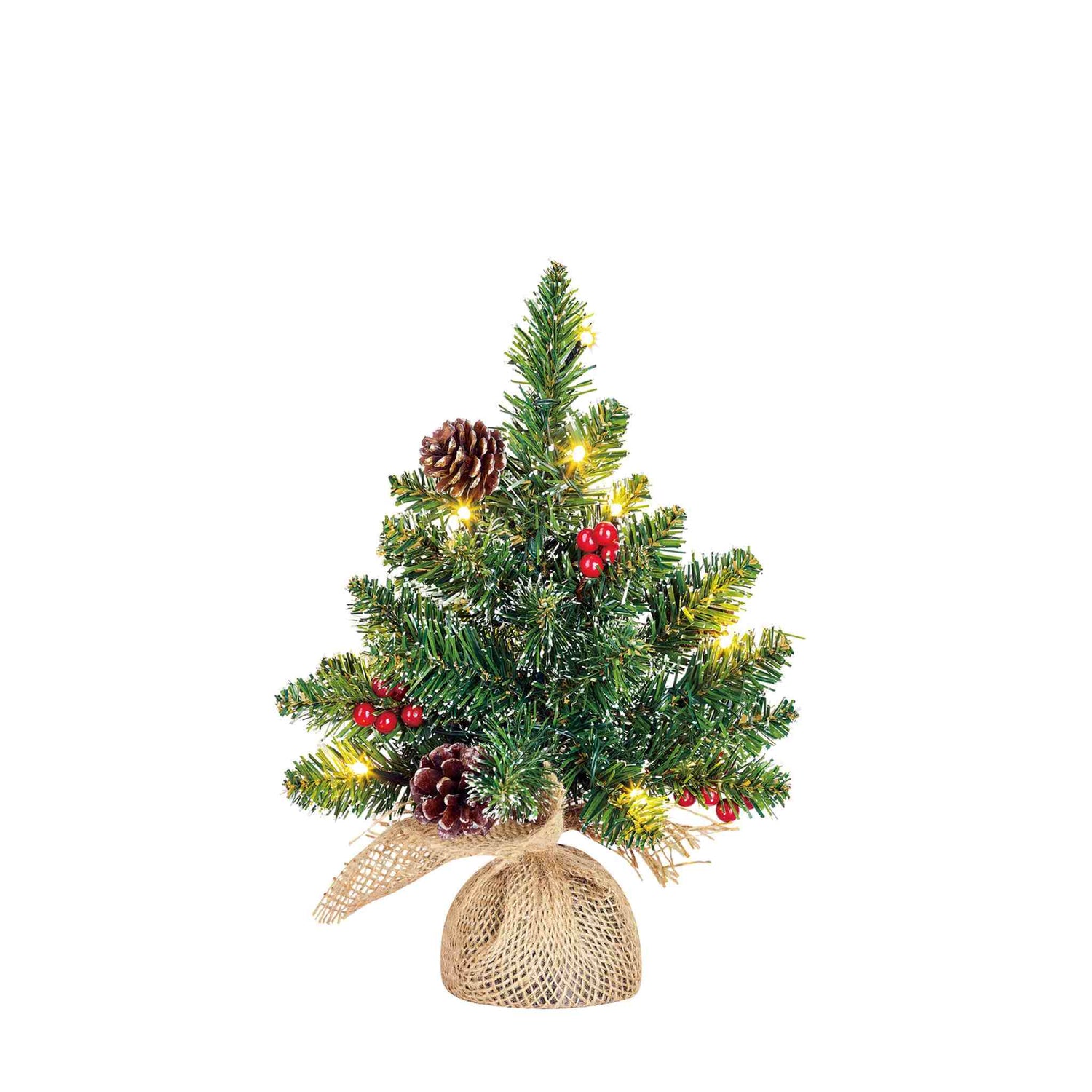 Black Box Kunstkerstboom Creston - 15x15x30 cm - Pvc - Groen