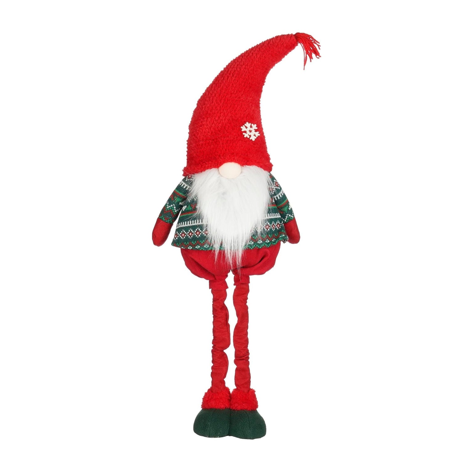 Mica Decorations Kerstversiering Gnome - 31x16x82 cm - Polyester - Rood