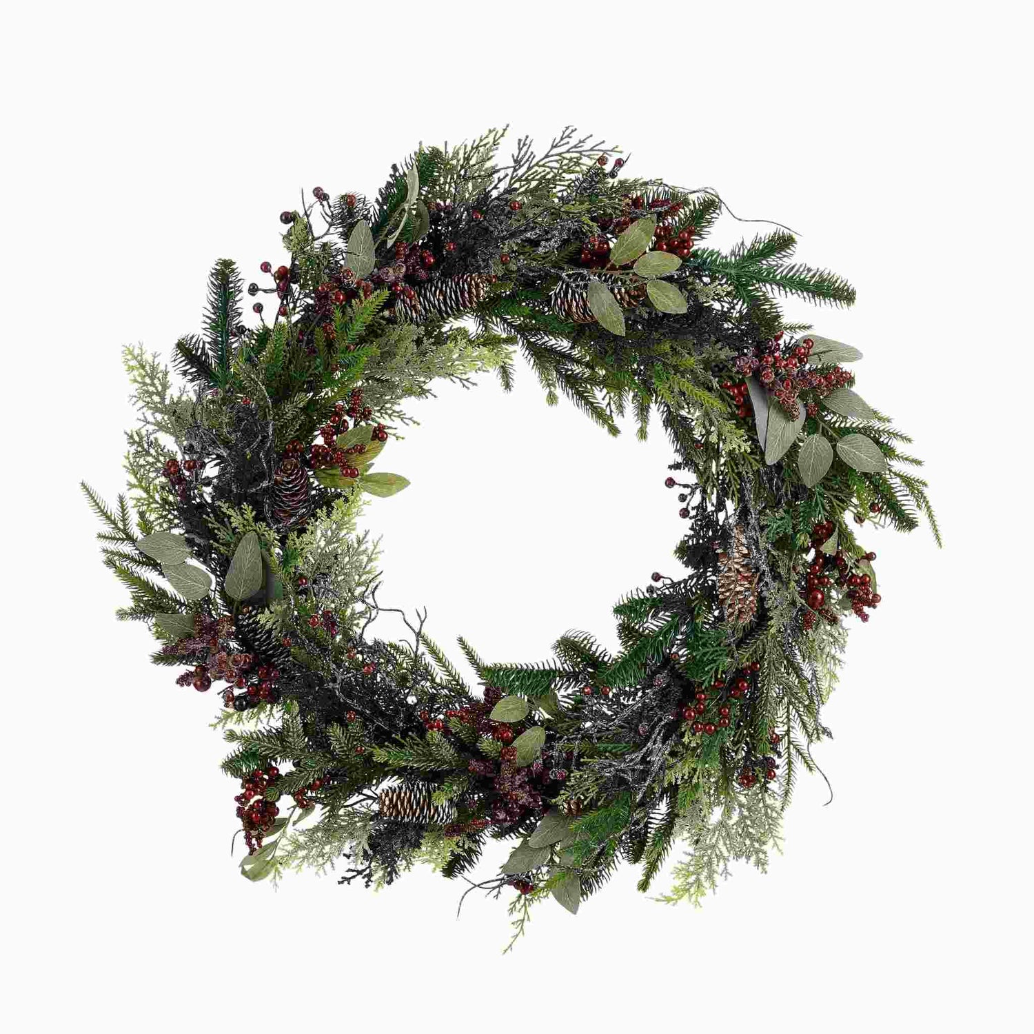 Mica Decorations Kerstkrans Bodi - 70x70x13 cm - Polyethyleen - Rood